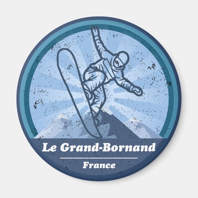 Le Grand-Bornand Snowboard Magnet (Framsidan)