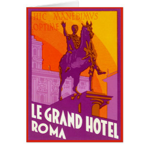 Le Grand Hotel Roma Staty, Italien, Vintage Resa Hälsningskort