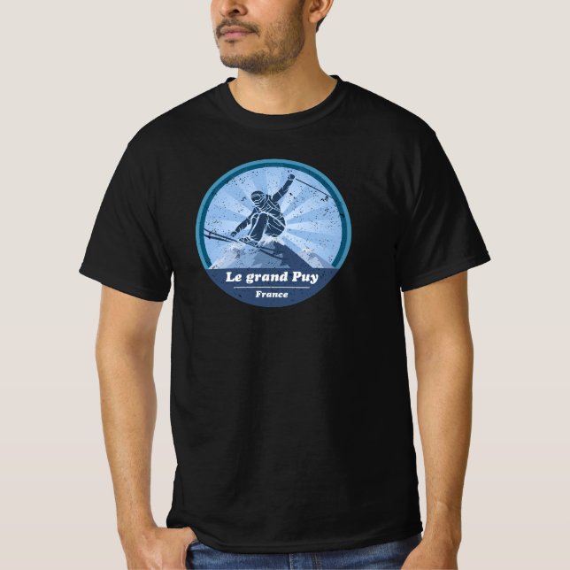 Le grand Puy en Champsaur Skieur T Shirt (Framsida)