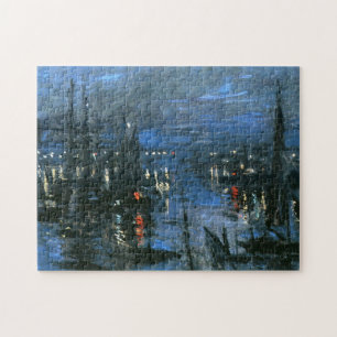 Le Havres hamn, Natteffekt Monet Fine Art Pussel