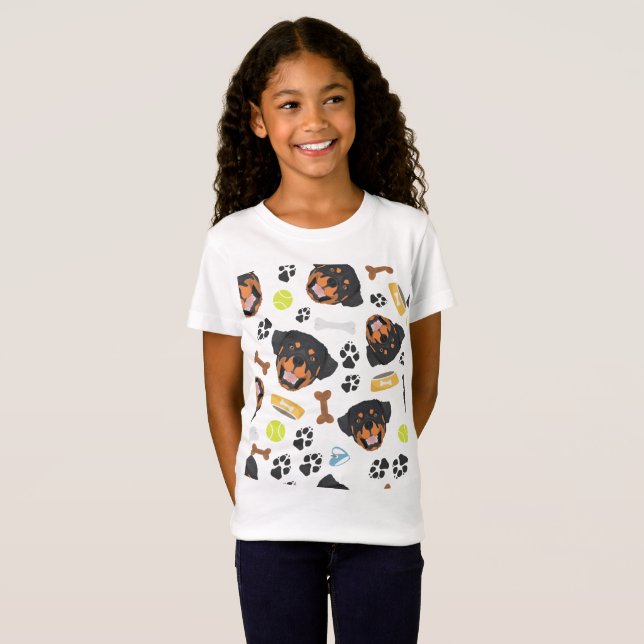 Le hunden Rottweiler T Shirt (Hel framsida)