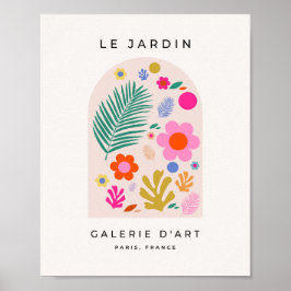 Le Jardin 04 Retro Flowers Modern Blommigt Poster