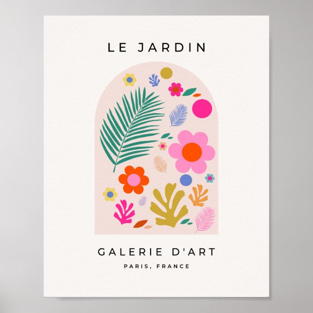 Le Jardin 04 Retro Flowers Modern Blommigt Poster (Framsidan)