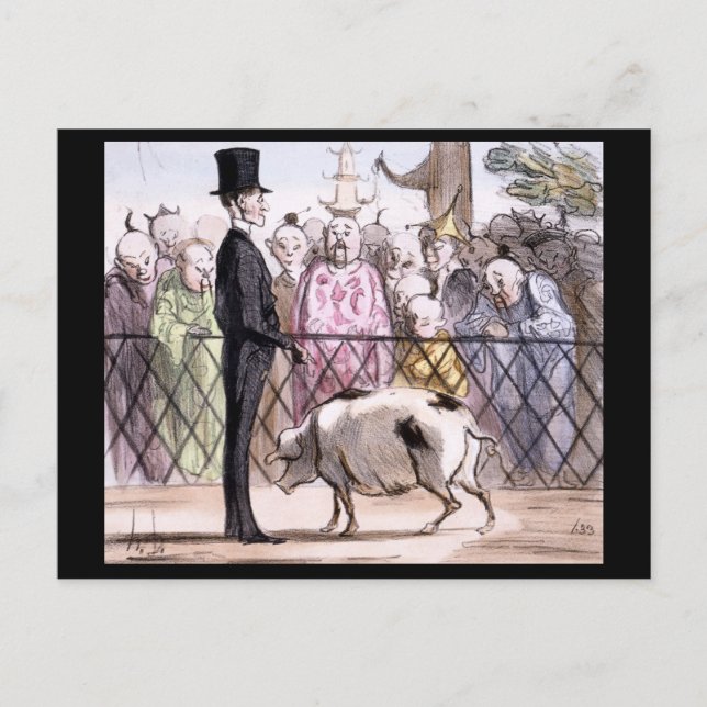 Le Jardin des Plantes a Pekin - Honore Daumier Vykort (Framsida)