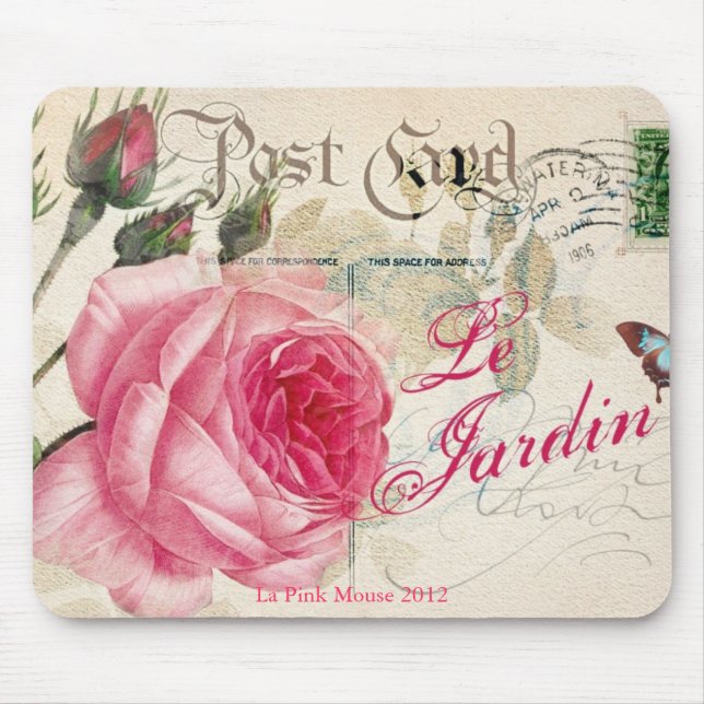 Le Jardin, Fransk Inspired, Mouse Pad Musmatta (Framsidan)