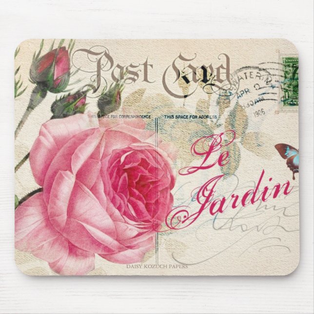 Le Jardin, Fransk Inspired, Mouse Pad Musmatta (Framsidan)
