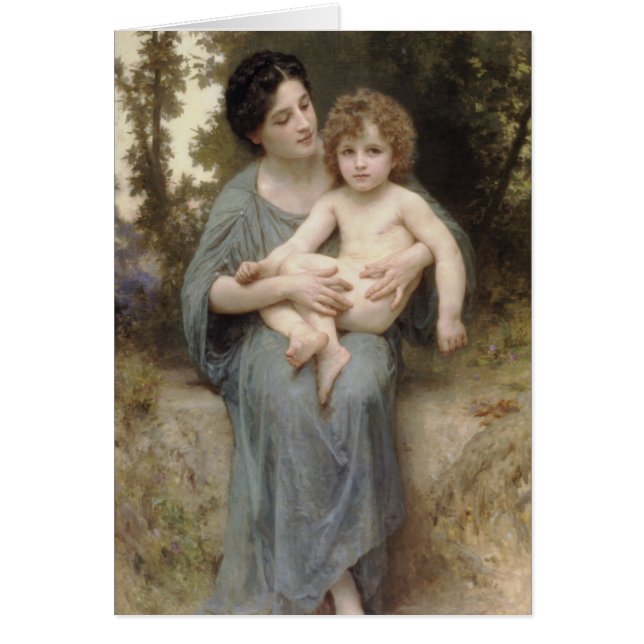 Le Jeune Frère (lite brodern) Bouguereau Hälsningskort (Framsidan)