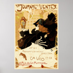 LE JOURNAL DES VENTES AV Georges De Feure Fransk Poster