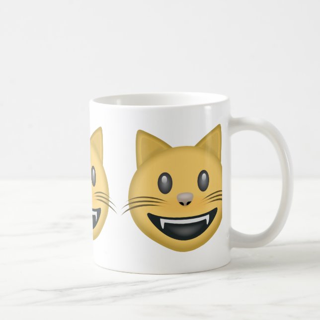Le kattansikte med den öppna munnen Emoji Kaffemugg (Höger)