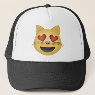 Le kattansikte med hjärtformade ögon Emoji Keps