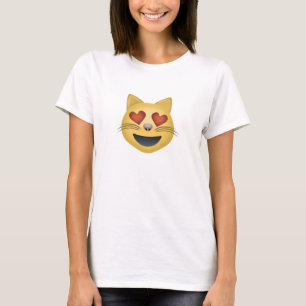 Le kattansikte med hjärtformade ögon Emoji T-shirt