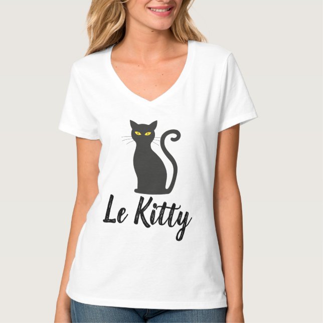 LE KITTY, FRENCH CAT T-Shirtsar T Shirt (Framsida)