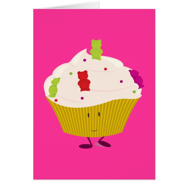 Le klibbig björnmuffin hälsningskort (Framsidan)