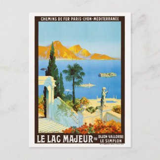 Le Lac Majeur France Vintage Poster 1913 Vykort
