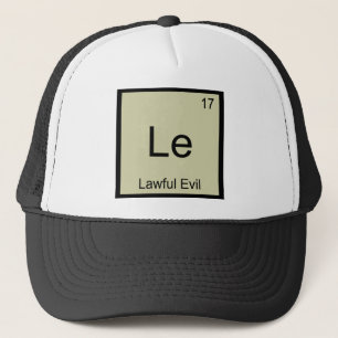 Le - Lawful Evil Roligt Kemiskt Element Symbol T Truckerkeps