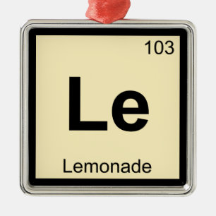 Le - Lemonadekemi Periodic Bord Symbol Julgransprydnad Metall
