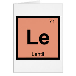 Le - Lentil Chemistry Periodic Bord Symbol Hälsningskort