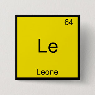 Le - Leone Roligt Kemiskt Element Symbol T-Shirt Knapp