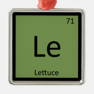 Le - Lettuce Vegetable Chemistry Periodic Bord Julgransprydnad Metall