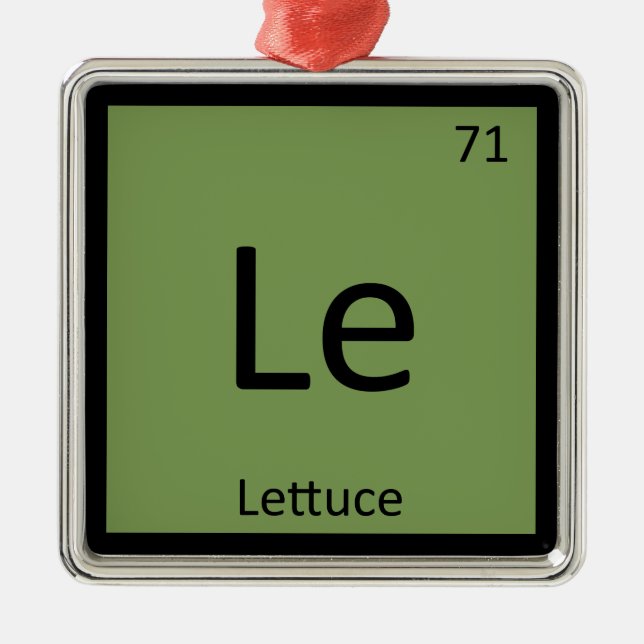 Le - Lettuce Vegetable Chemistry Periodic Bord Julgransprydnad Metall (Framsidan)