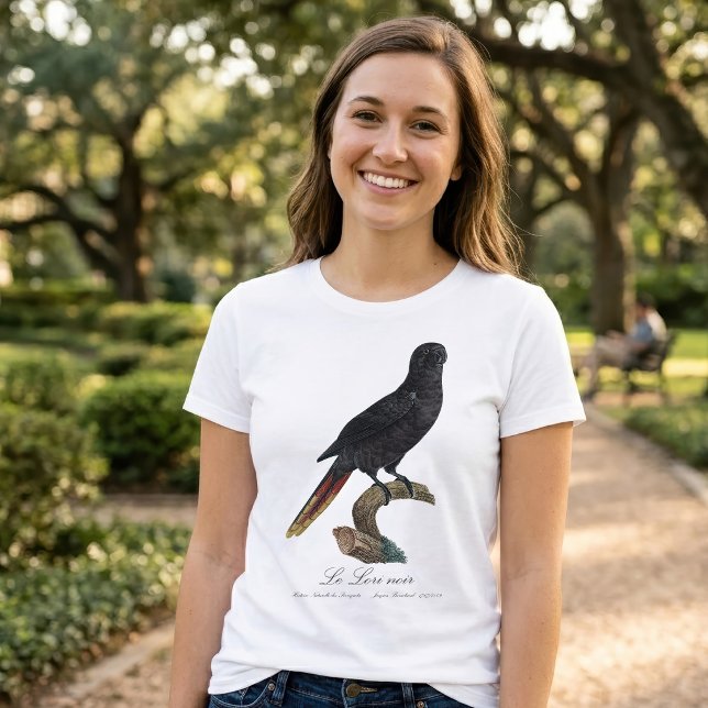 Le Lori noir/Black lory T Shirt (Black Lory or Red-Quilled Lory, Chalcopsitta atra. Women Basic White T-Shirt)
