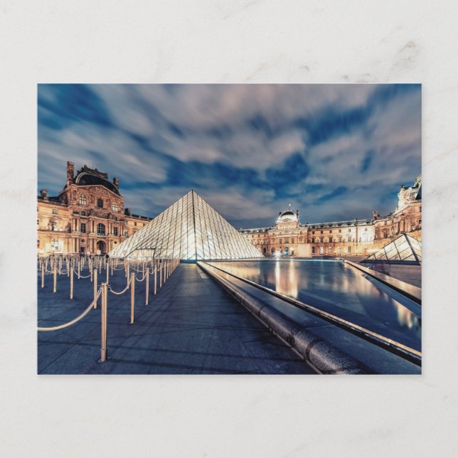 Le Louvre på natten Vykort (Framsida)