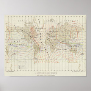 Le Magnetisme du Globe Terrestre Poster