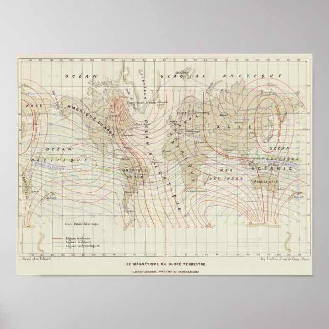 Le Magnetisme du Globe Terrestre Poster (Framsidan)