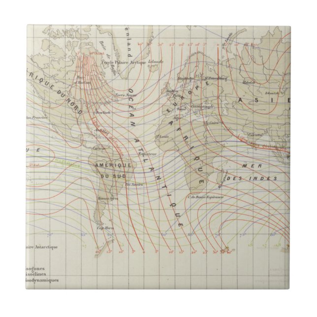 Le Magnetisme du jordklot Terrestre Kakelplatta (Framsidan)