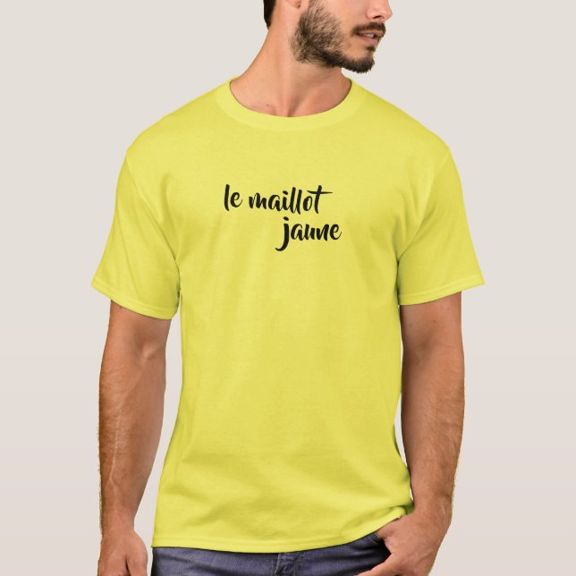 Le Maillot Jaune Gult Jersey Brush Brushstroke T Shirt (Framsida)