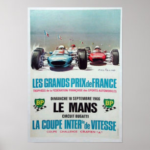 Le Mans tävlaannonsering 1966 Poster