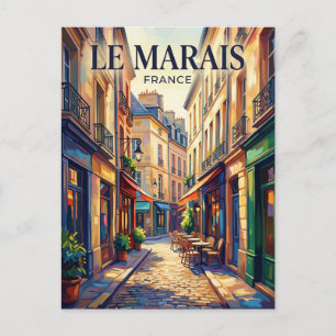 Le Marais Frankrike Vykort