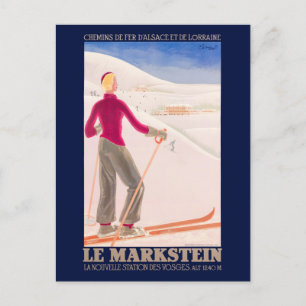 Le Markstein Frankrike Vintage affisch 1930 Vykort