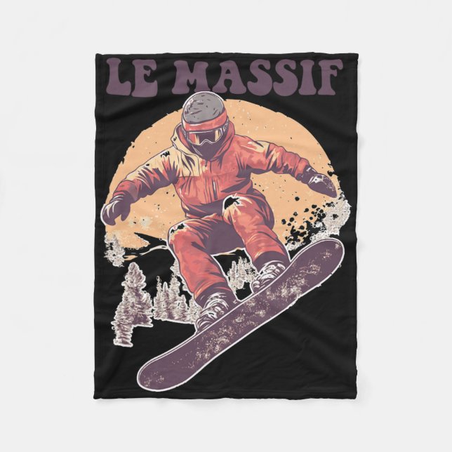 Le Mif Canada Retro Snowboard Fleecefilt (Framsidan)
