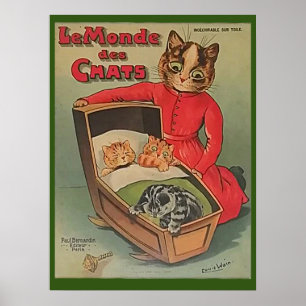 Le Monde des Chattas, Louis Wain Art Poster