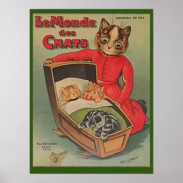 Le Monde des Chattas, Louis Wain Art Poster (Framsidan)