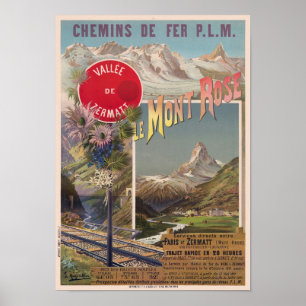 Le Mont Ro Schweiz Vintage affisch 1891