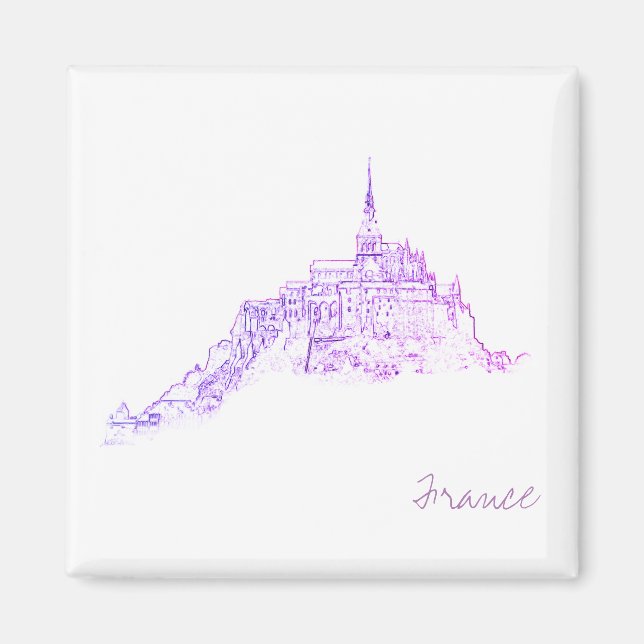 Le Mont Saint Michel Frankrike Architecture Magnet (Framsidan)