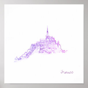 Le Mont Saint Michel Frankrike Architecture Poster