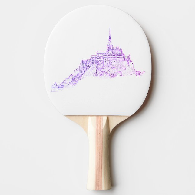 Le Mont Saint Michel Frankrike Architecture Sketch Pingisracket (Framsidan)
