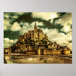 Le Mont Saint Michel, Frankrike. Poster