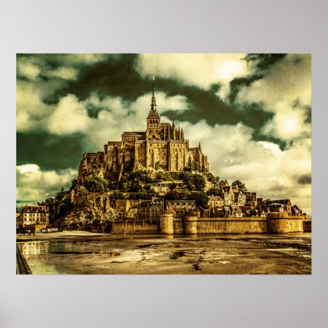 Le Mont Saint Michel, Frankrike. Poster (Framsidan)