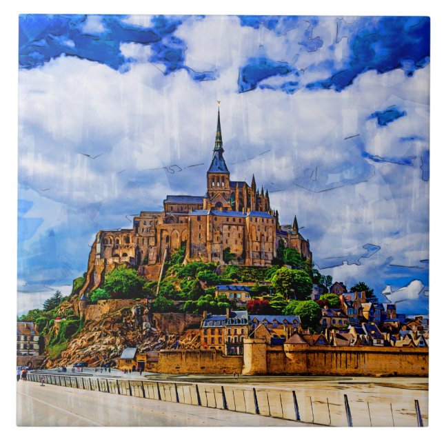 Le Mont Saint Michel Kakelplatta (Framsidan)