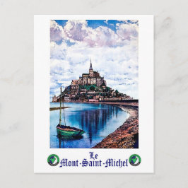 Le Mont-Saint-Michel, Normandie, Frankrike, vintag Vykort