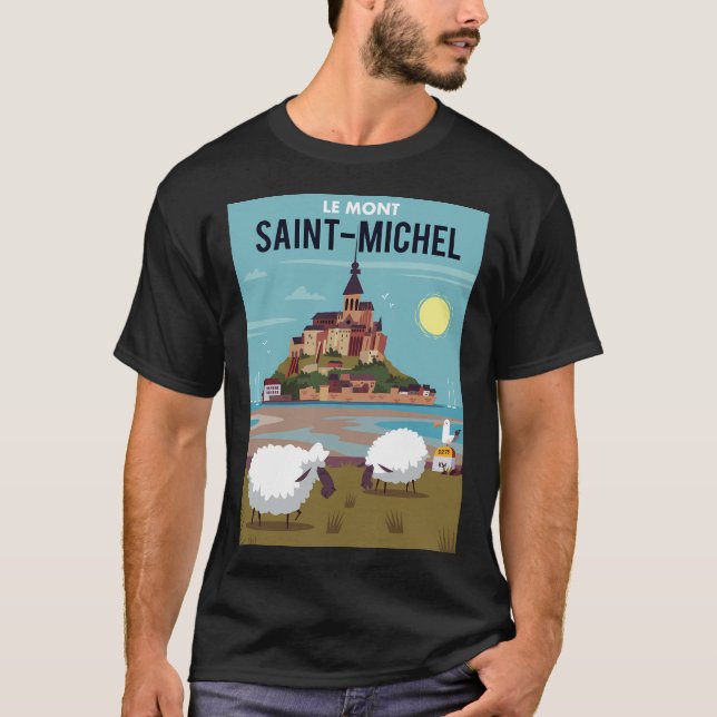 Le Mont Saint Michel Poster T Shirt (Framsida)