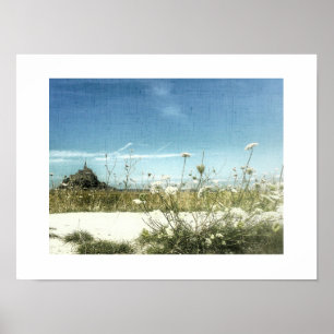Le Mont Saint Michel View Normany Frankrike Poster