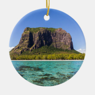 Le Morne Brabant Mauritius med panoramabankar Julgransprydnad Keramik