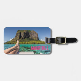 Le Morne Brabant Mauritius vy från båt till havs Bagagebricka