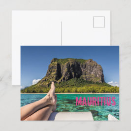 Le Morne Brabant Mauritius vy från båt till havs Helg Vykort