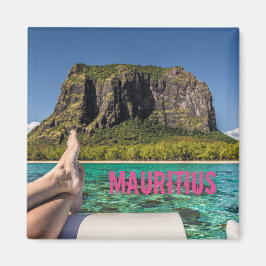 Le Morne Brabant Mauritius vy från båt till havs Magnet